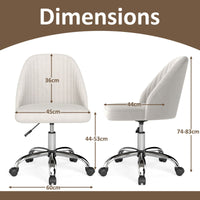 Modern Armless Office Chair with Upholstered Seat and Smooth Rolling Casters