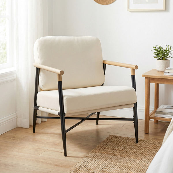 Modern Lounge Chair Accent Armchair with Removable Zippered Cushions