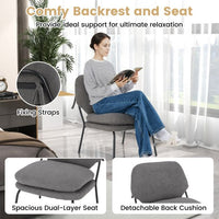 Modern Upholstered Accent Chair with Teddy Fleece Fabric Covering