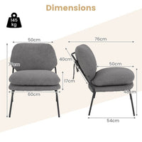 Modern Upholstered Accent Chair with Teddy Fleece Fabric Covering