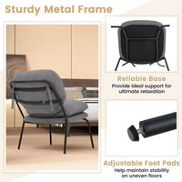 Modern Upholstered Accent Chair with Teddy Fleece Fabric Covering