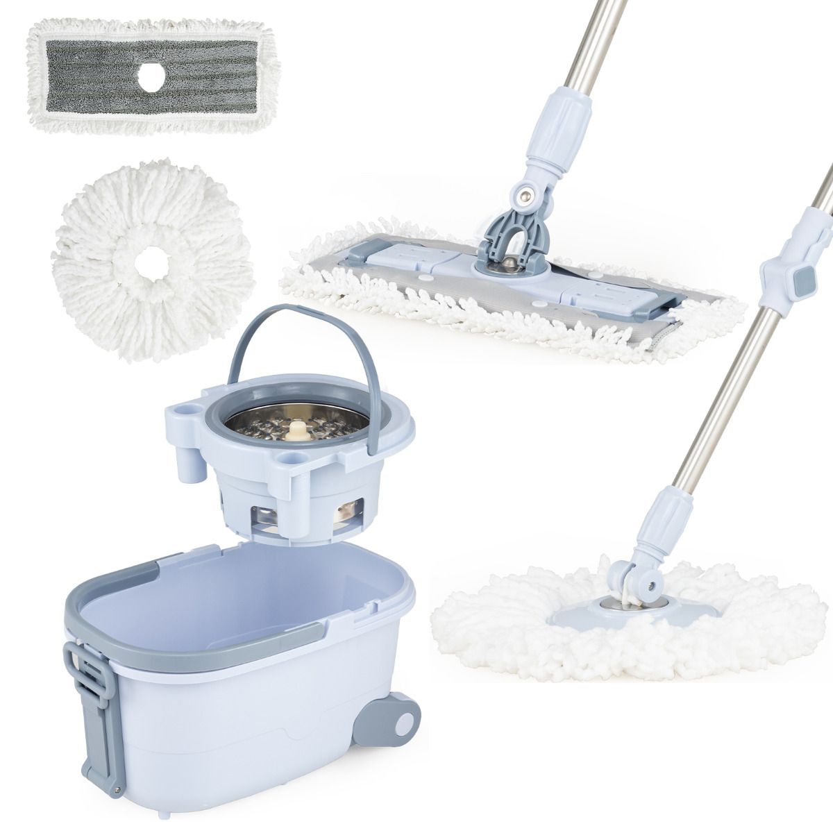 Mop and Bucket Set Hands-Free Washing