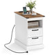 Narrow Side Table with Open Storage Shelf and 2 Drawers