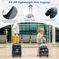 5 Piece Kids Luggage Set with Backpack and Neck Pillow & Name Tag