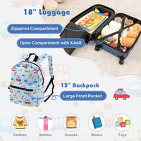 5 Piece Kids Luggage Set with Backpack and Neck Pillow & Name Tag