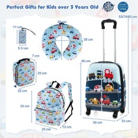 5 Piece Kids Luggage Set with Backpack and Neck Pillow & Name Tag