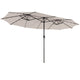 Twin Patio Umbrella 48 LED Lights Outdoor Double-Side Parasol Sun Shade Poolside