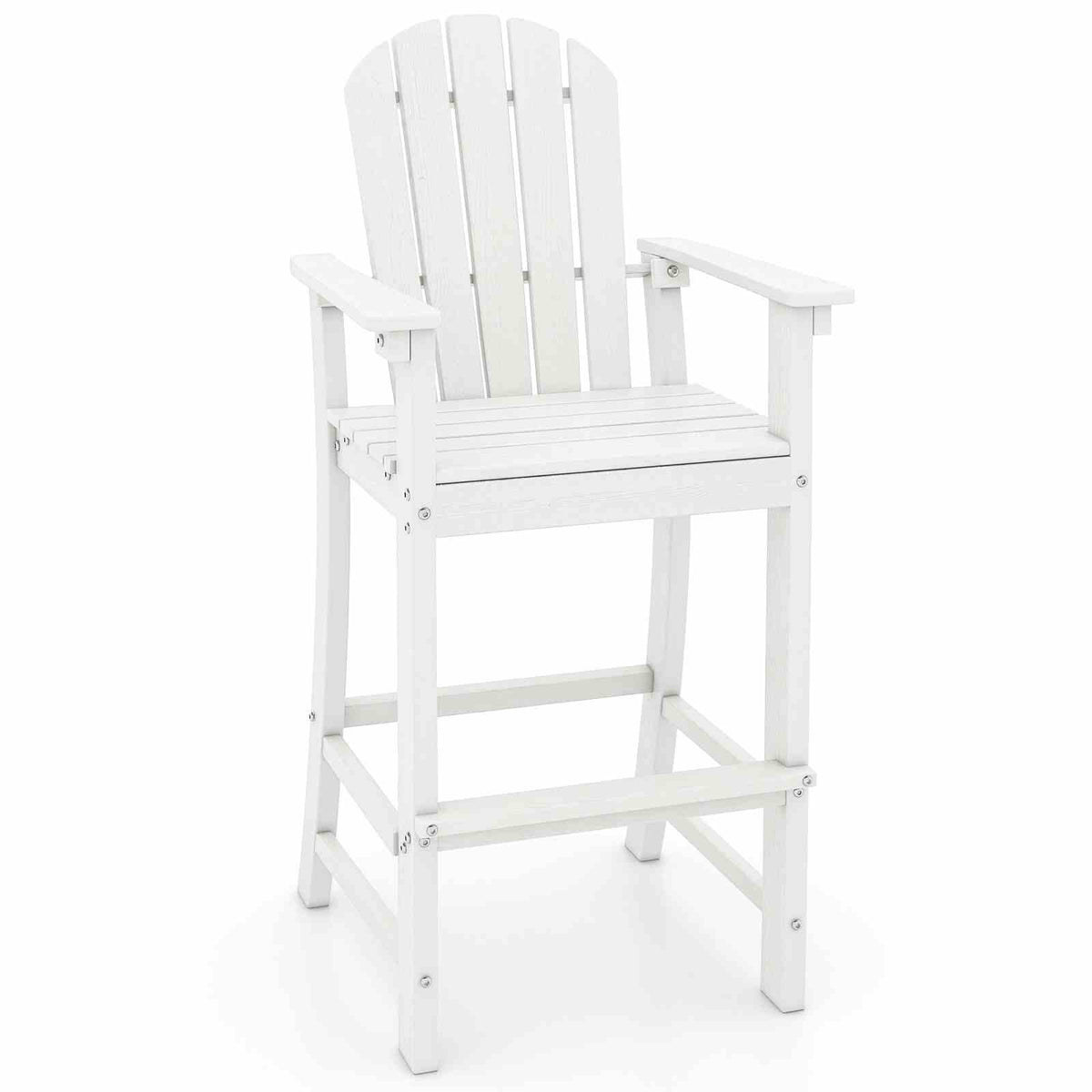 Outdoor Tall Adirondack Chair 77cm Seat Height HDPE Bar Height Bar Stool Balcony