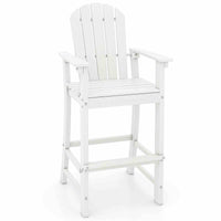 Outdoor Tall Adirondack Chair 77cm Seat Height HDPE Bar Height Bar Stool Balcony