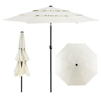 Costway 3M 3-Tier Patio Umbrella with Push Button Tilt