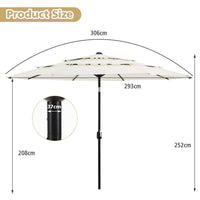 Costway 3M 3-Tier Patio Umbrella with Push Button Tilt