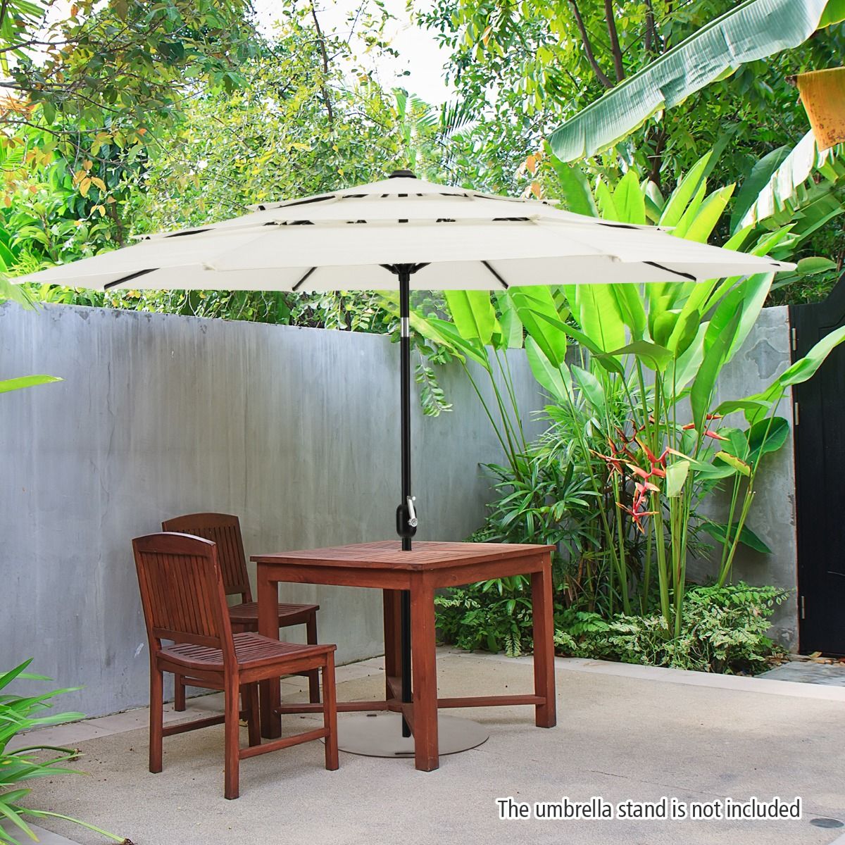 Costway 3M 3-Tier Patio Umbrella with Push Button Tilt