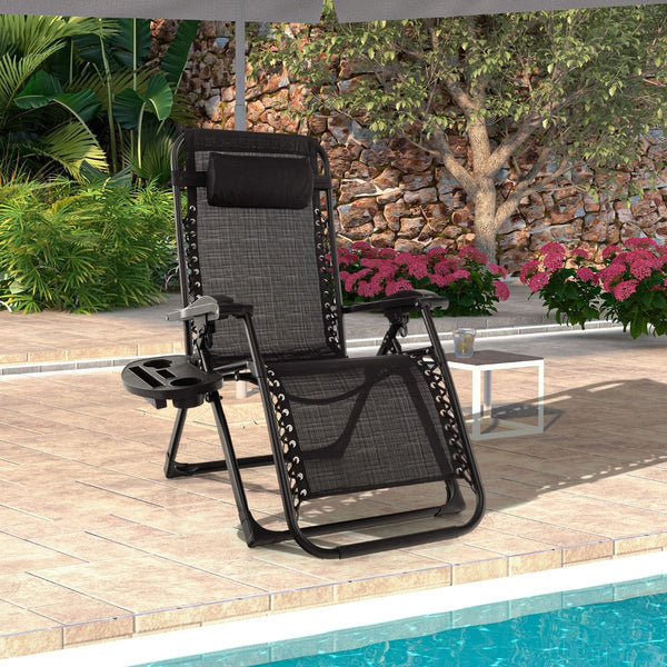 Adjustable Metal Zero Gravity Lounge Chair with Removable Cushion