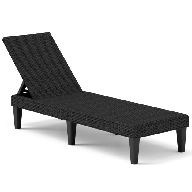 3-Position Reclining Chair with Waterproof Rattan Textured PP Surface