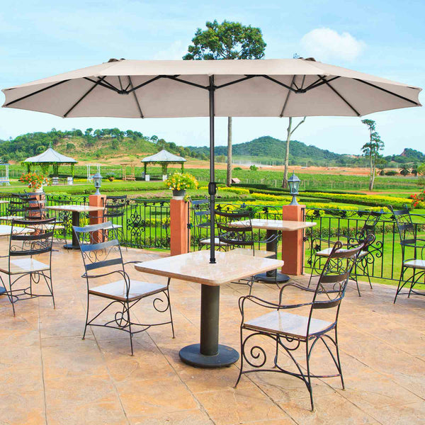 4.7M Outdoor Extra Large Double-Sided Patio Umbrella, Ideal for Poolside, Garden