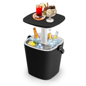 15L Portable Cooler Bar Bucket Table Outdoor Furniture Patio Poolside Storage