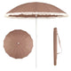 215cm Patio Umbrella with Fringe Boho Tassel Umbrella for Outdoor
