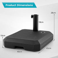 Umbrella Base for Half Patio Umbrellas 22kg Water and Sand Fillable Umbrella Stand
