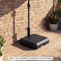 Umbrella Base for Half Patio Umbrellas 22kg Water and Sand Fillable Umbrella Stand