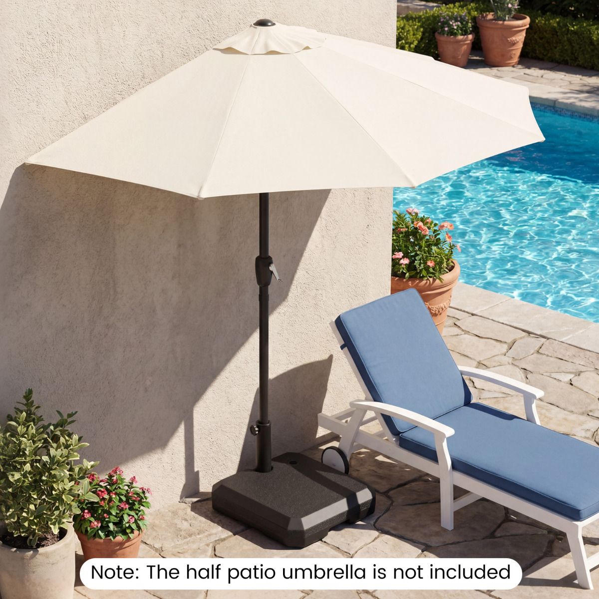 Umbrella Base for Half Patio Umbrellas 22kg Water and Sand Fillable Um – Giantex.au