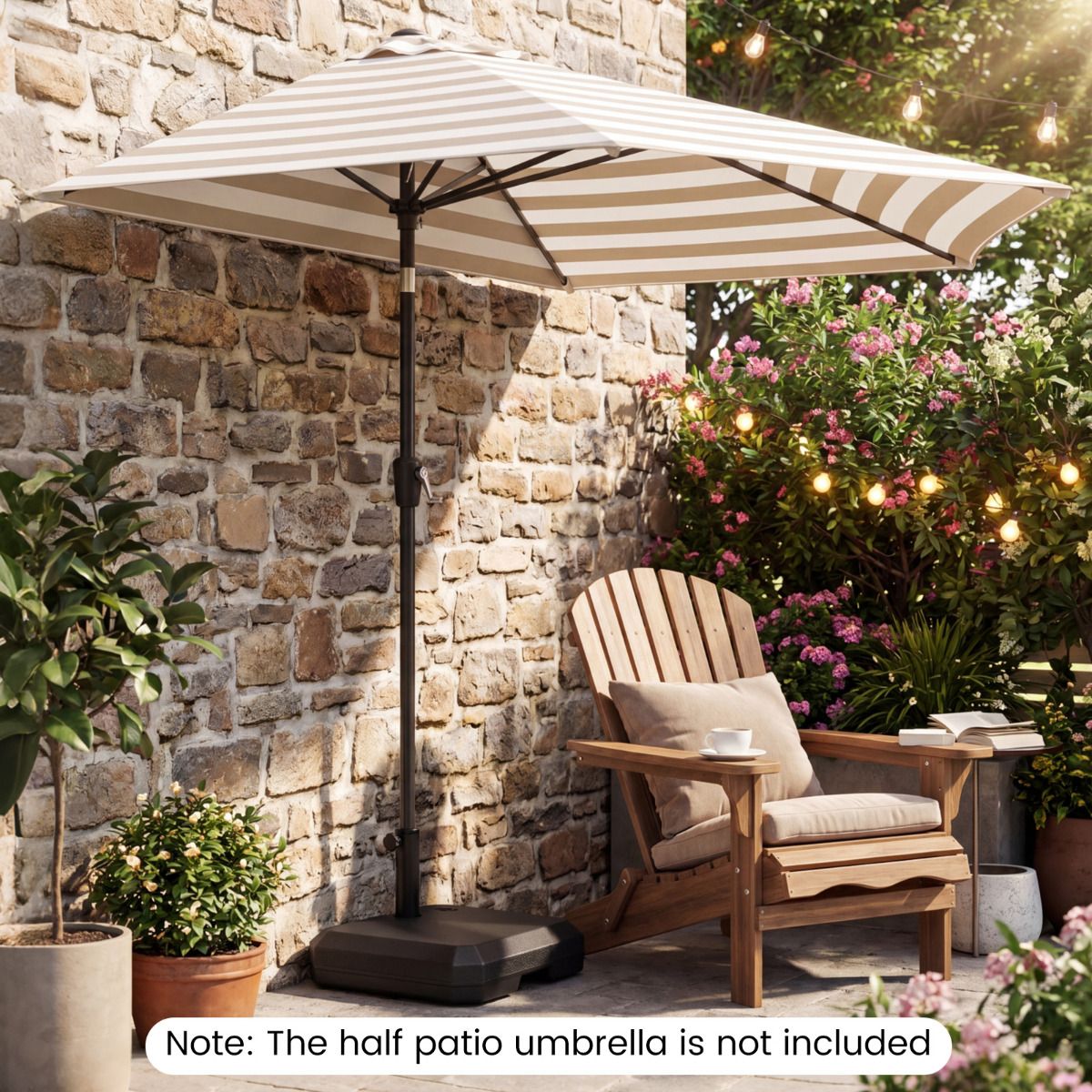 Umbrella Base for Half Patio Umbrellas 22kg Water and Sand Fillable Umbrella Stand
