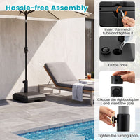 Umbrella Base for Half Patio Umbrellas 22kg Water and Sand Fillable Umbrella Stand
