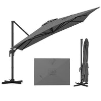 Heavy Duty Offset Umbrella with Crank Lift for Pool Deck