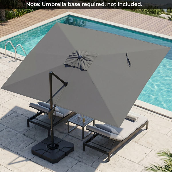 Heavy Duty Offset Umbrella with Crank Lift for Pool Deck