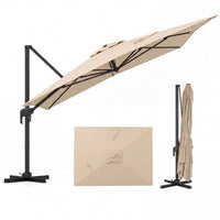 Heavy Duty Offset Umbrella with Crank Lift for Pool Deck