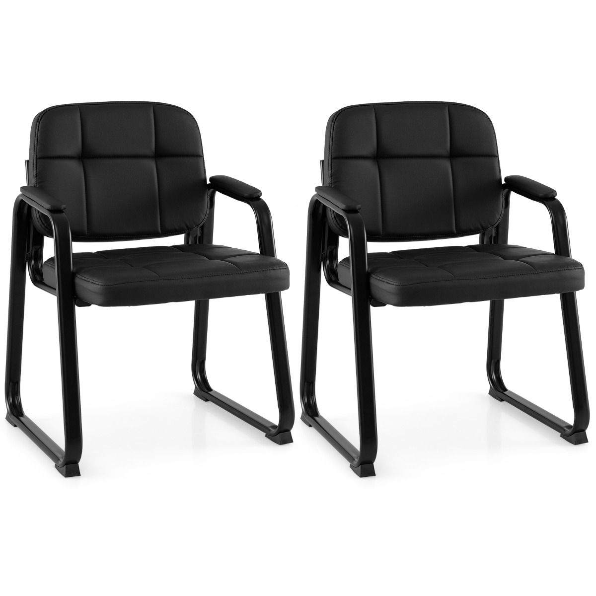 Office Reception Chairs with Padded Armrests Set of 2/4