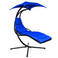 Hanging Lounger Chair with Canopy & Cushion Built-in Pillow