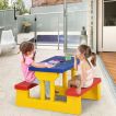 Kids Colorful Picnic Table Set with Removable Umbrella