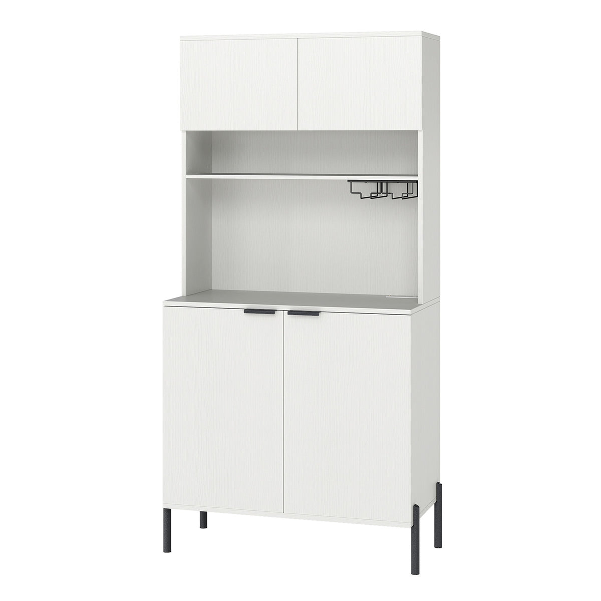 Kitchen Pantry Cabinet with Charging Station, 164 cm Tall Wine Bar Cabinet