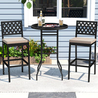 69 cm Outdoor Bar Stools Set of 2 with Removable Cushions