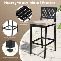 69 cm Outdoor Bar Stools Set of 2 with Removable Cushions