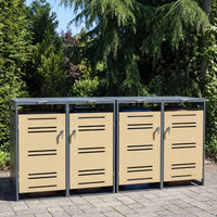 Outdoor Metal Garbage Bin Storage Shed with Gas Strut and Shock Absorber