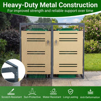 Outdoor Metal Garbage Bin Storage Shed with Gas Strut and Shock Absorber