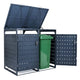 Outdoor Metal Garbage Bin Storage Shed for 2 Trash Cans with Lockable Doors
