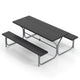 Outdoor Picnic Table Bench Set with HDPE Tabletop and Umbrella Hole