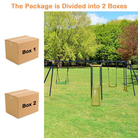 7-in-1 Outdoor Swing Set with Ground Stakes for Garden/Backyard/Park