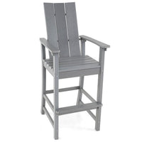 Outdoor Tall Adirondack Chair Bar Stool with Backrest and Footrest