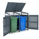 Outdoor Trash Can Storage Shed for 2 Bins with Gas Struts