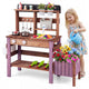 Outdoor Wooden Mud Kitchen Set Play Kitchen with Running Water Faucet Tank
