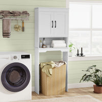 Over The Toilet Storage Cabinet with 2 Doors and Adjustable Shelf