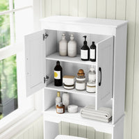 Over The Toilet Storage Cabinet with 2 Doors and Adjustable Shelf