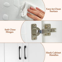 Over The Toilet Storage Cabinet with 2 Doors and Adjustable Shelf