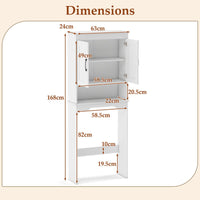 Over The Toilet Storage Cabinet with 2 Doors and Adjustable Shelf