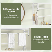 Over Toilet Bathroom Organizer with Towel Holder and Hooks