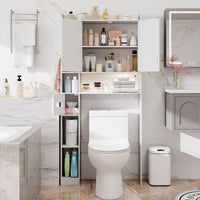 Freestanding Over Toilet Storage Shelf with 2-Door Cabinet