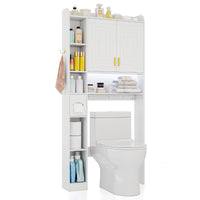 Freestanding Over Toilet Storage Shelf with 2-Door Cabinet